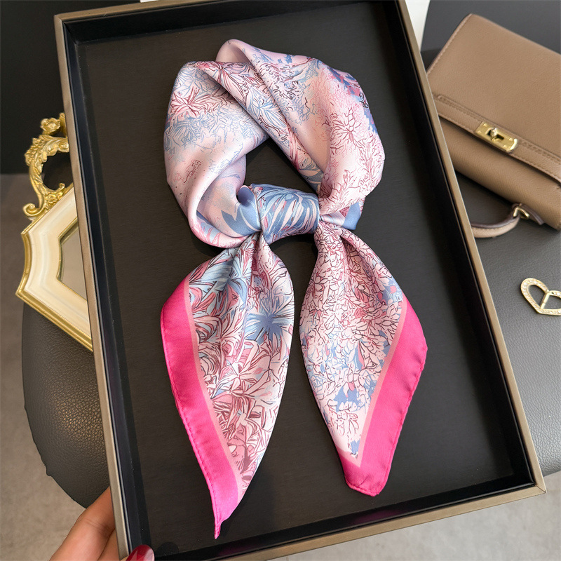 Silk Neck Scarf - Luxury Design Print Scarf For Women