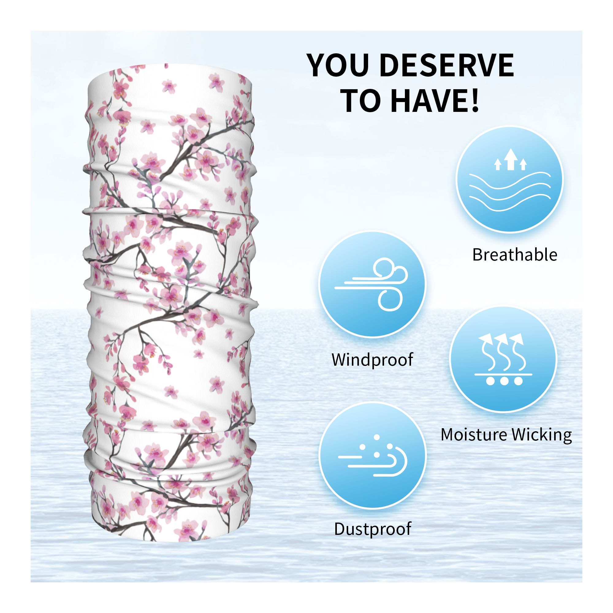 Japan Sakura Cherry Blossoms w - Neck Warmer Tube review and price